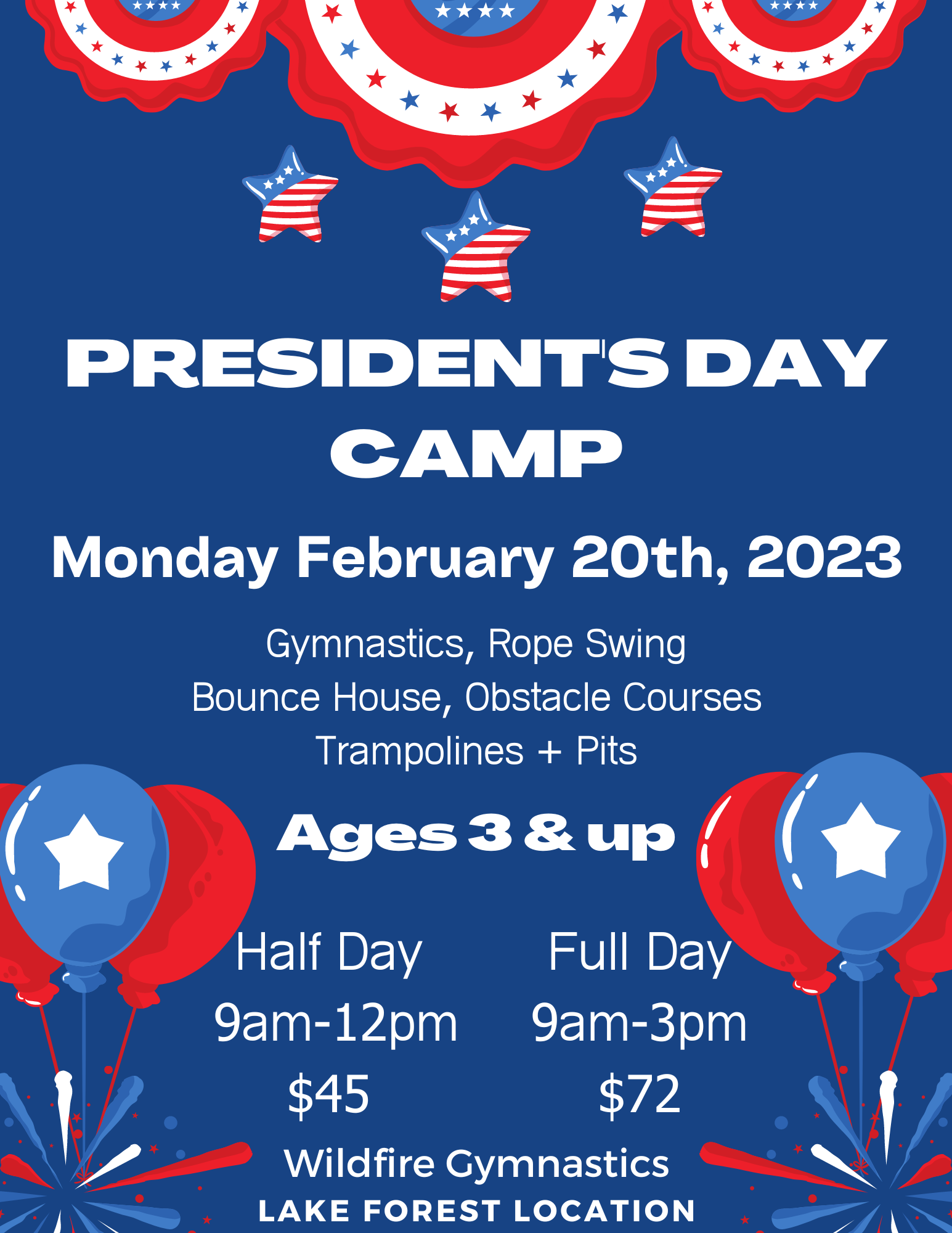 Presidents Day Camp 2023